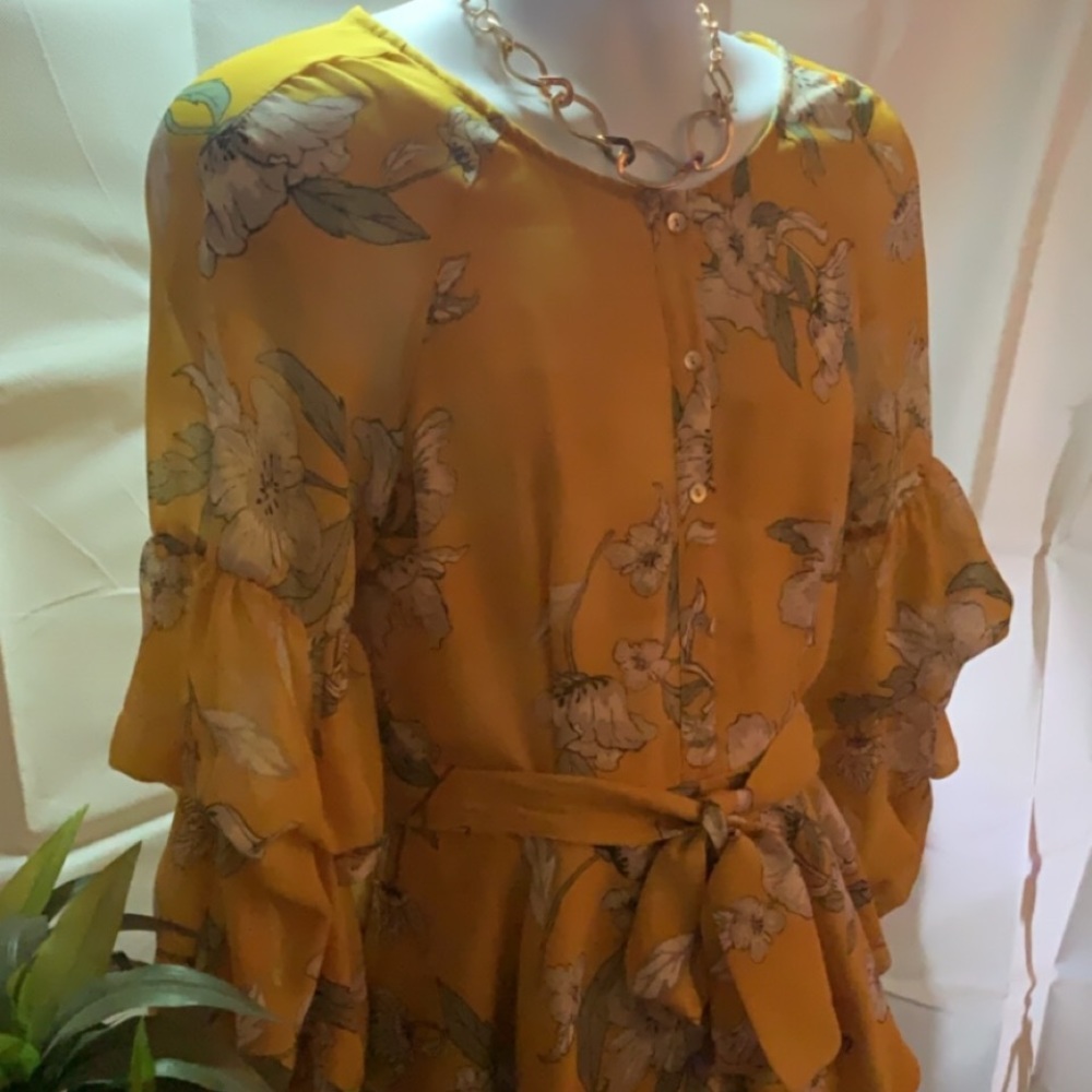 Chriselle Joa Floral Dress Puff Size 8